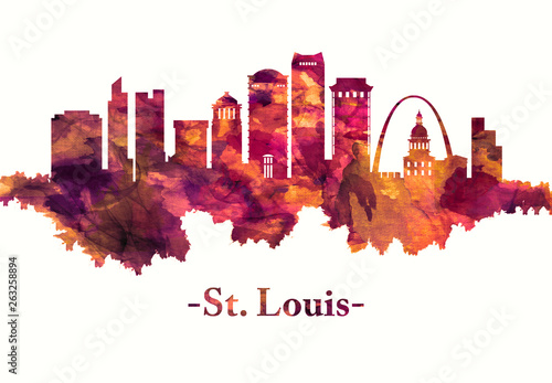 St. Louis Missouri skyline in red #263258894
