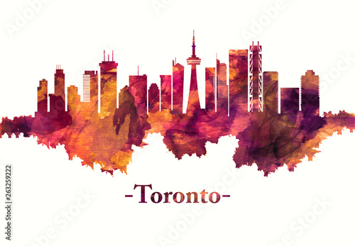 Toronto Canada skyline in red #263259222