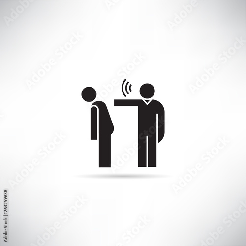 boss blaming employee icon