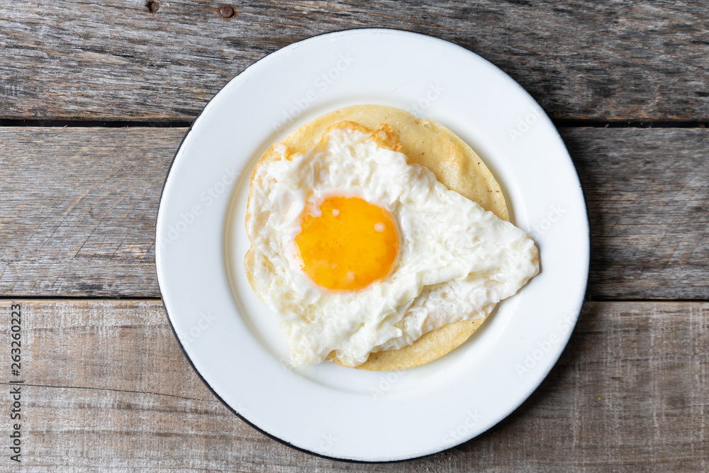 fried egg with tortilla fried egg with tortilla