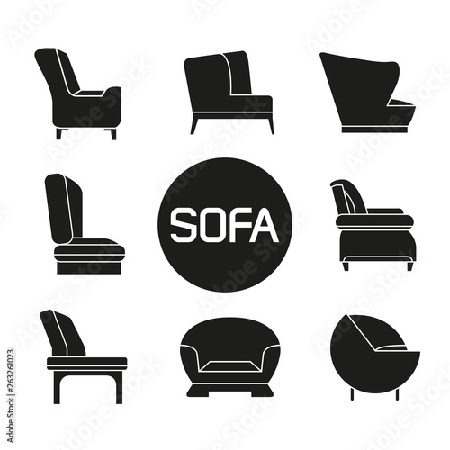 sofa icons set
