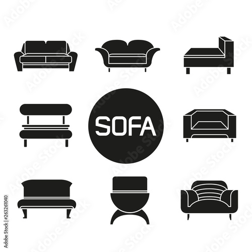sofa icons set