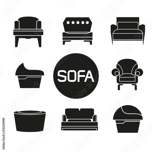 sofa icons set