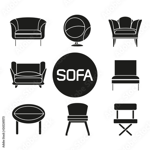sofa icons set