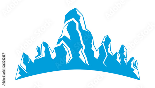 blue mountain landscape illustration