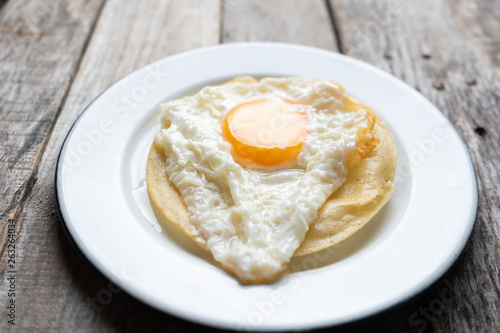 fried egg with tortilla