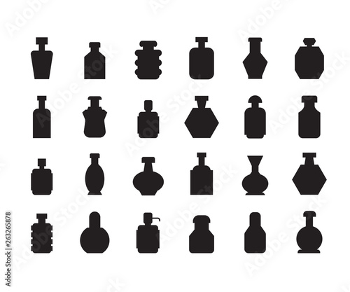 bottle package icons set
