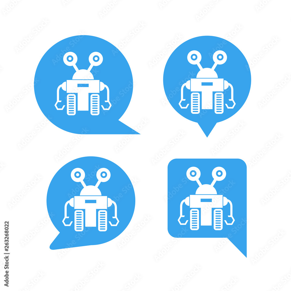 chat bot icon in speech bubble chat bot icon in speech bubble