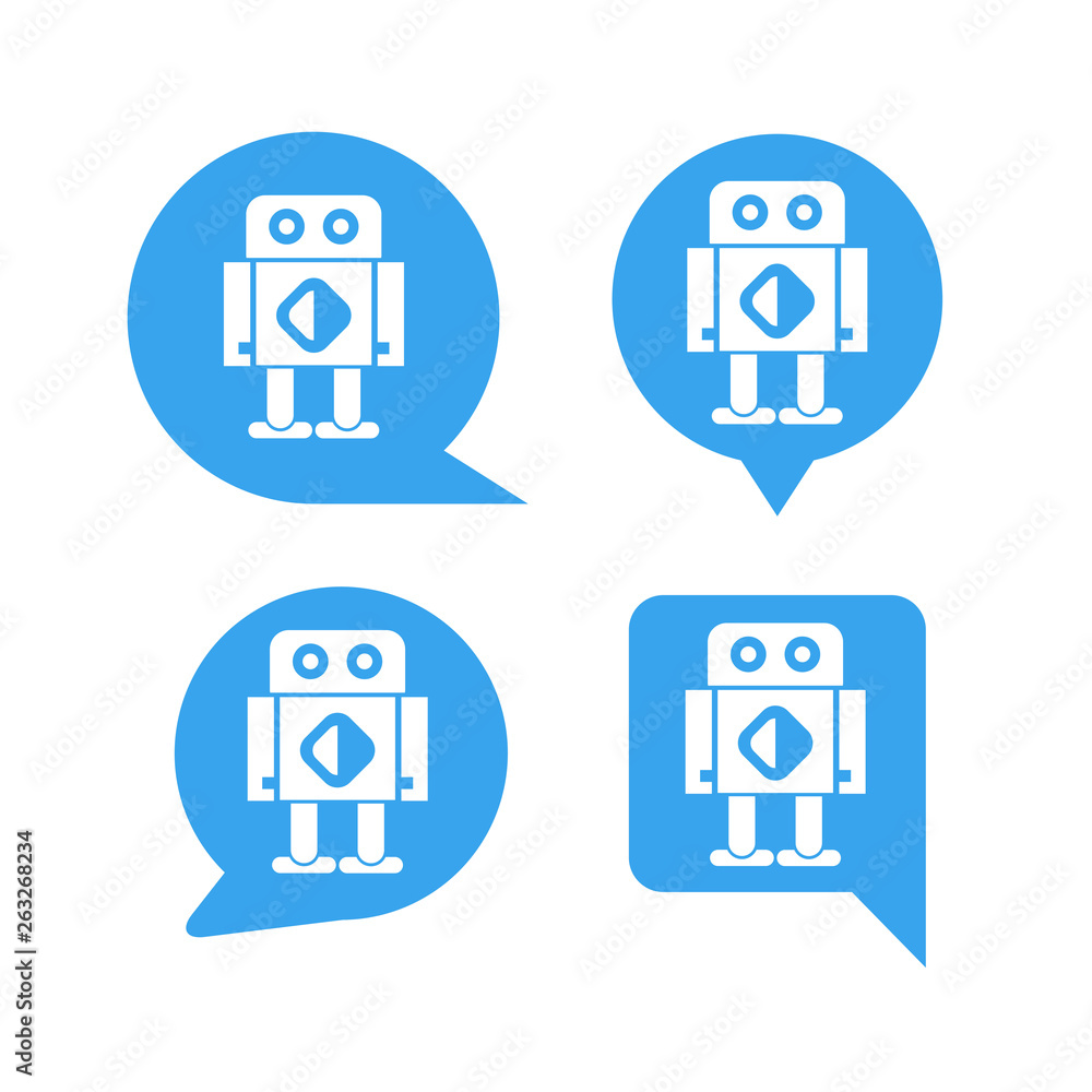 chat bot icon in speech bubble chat bot icon in speech bubble