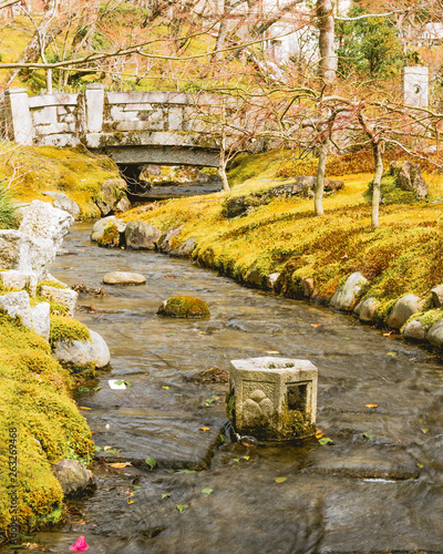 Winding River Through Garden