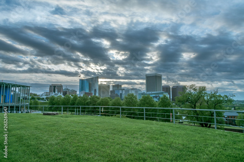 Richmond Virginia Skyline During a Cloudy Sunrise