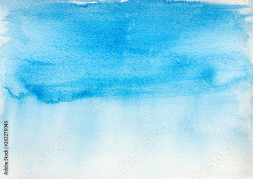 hand painted blue watercolor splash on white paper © Mr Twister