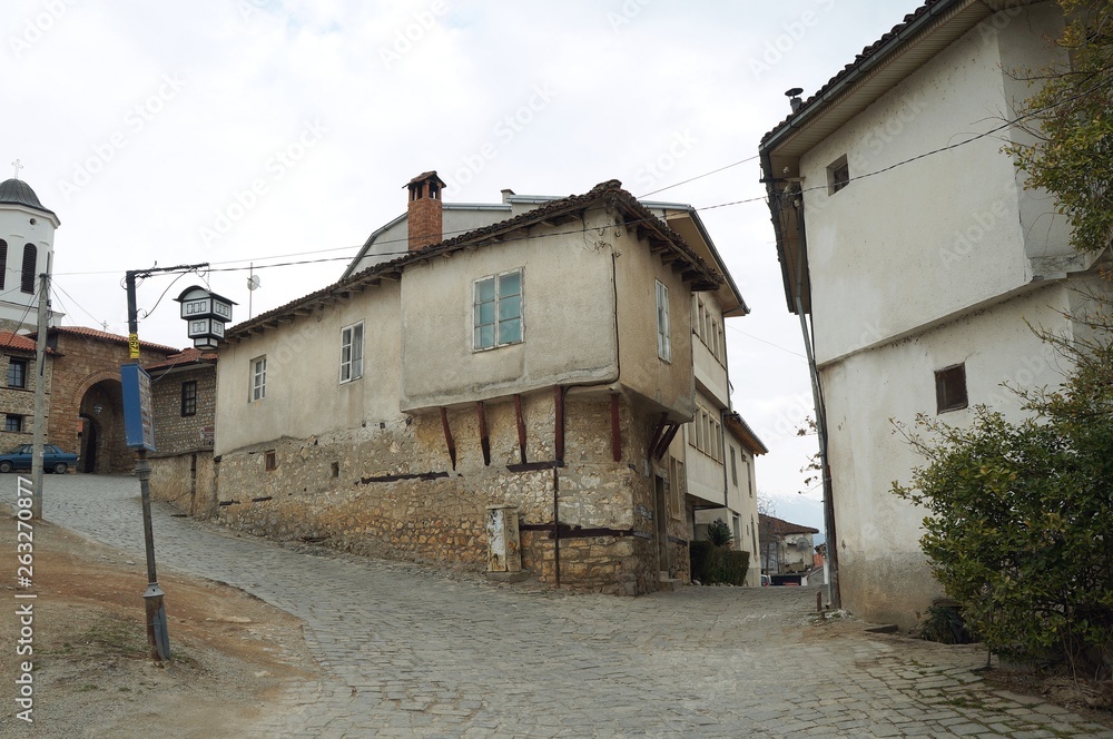 Typical old houses in Ohrid, Macedonian republic
