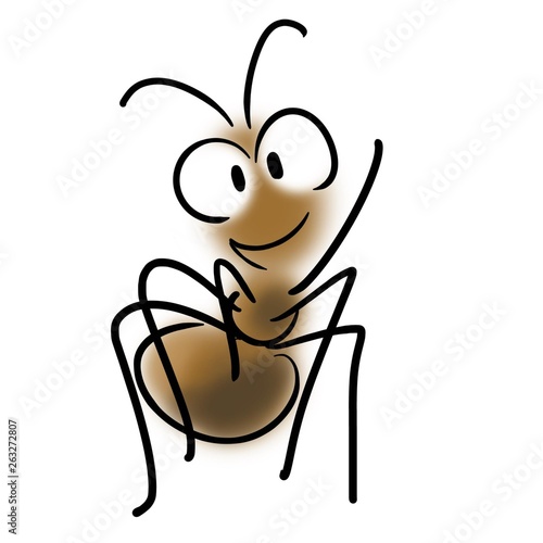 Ant smiles and waves