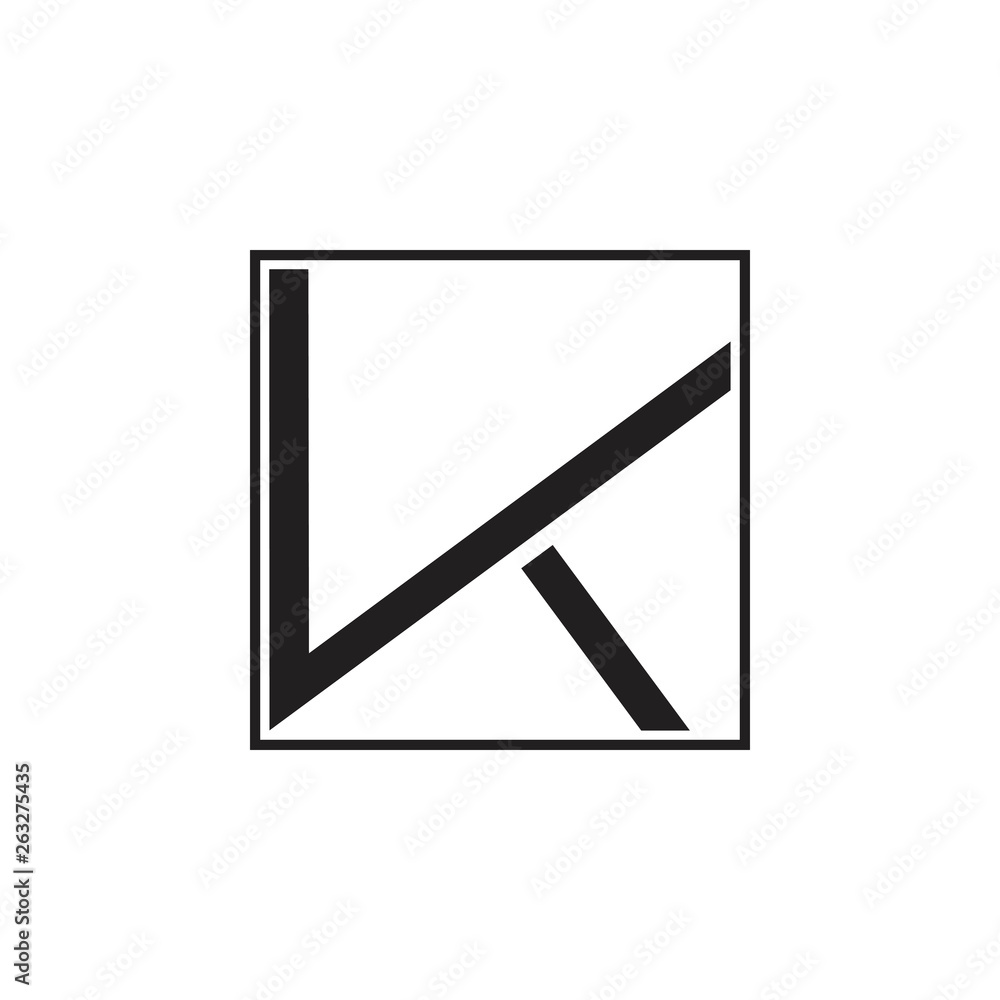 letter vk simple geometric line logo vector letter vk simple geometric line logo vector
