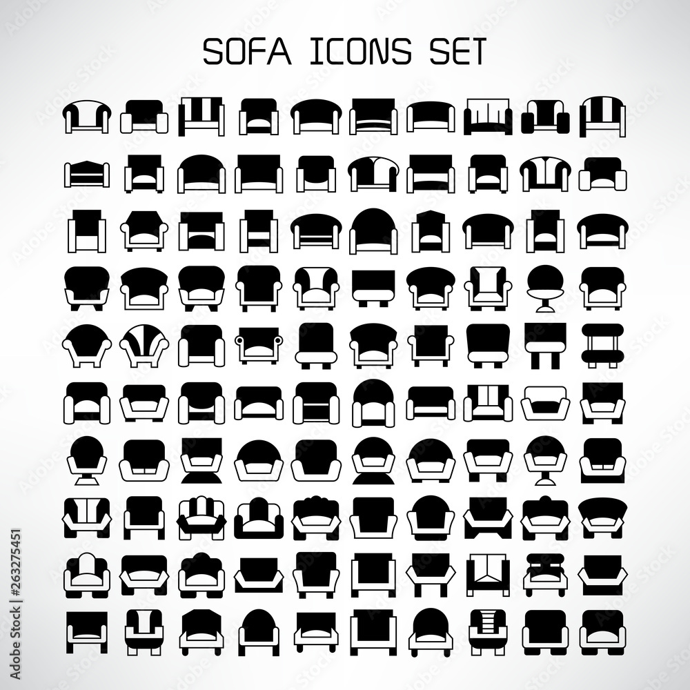set of sofa icons set of sofa icons