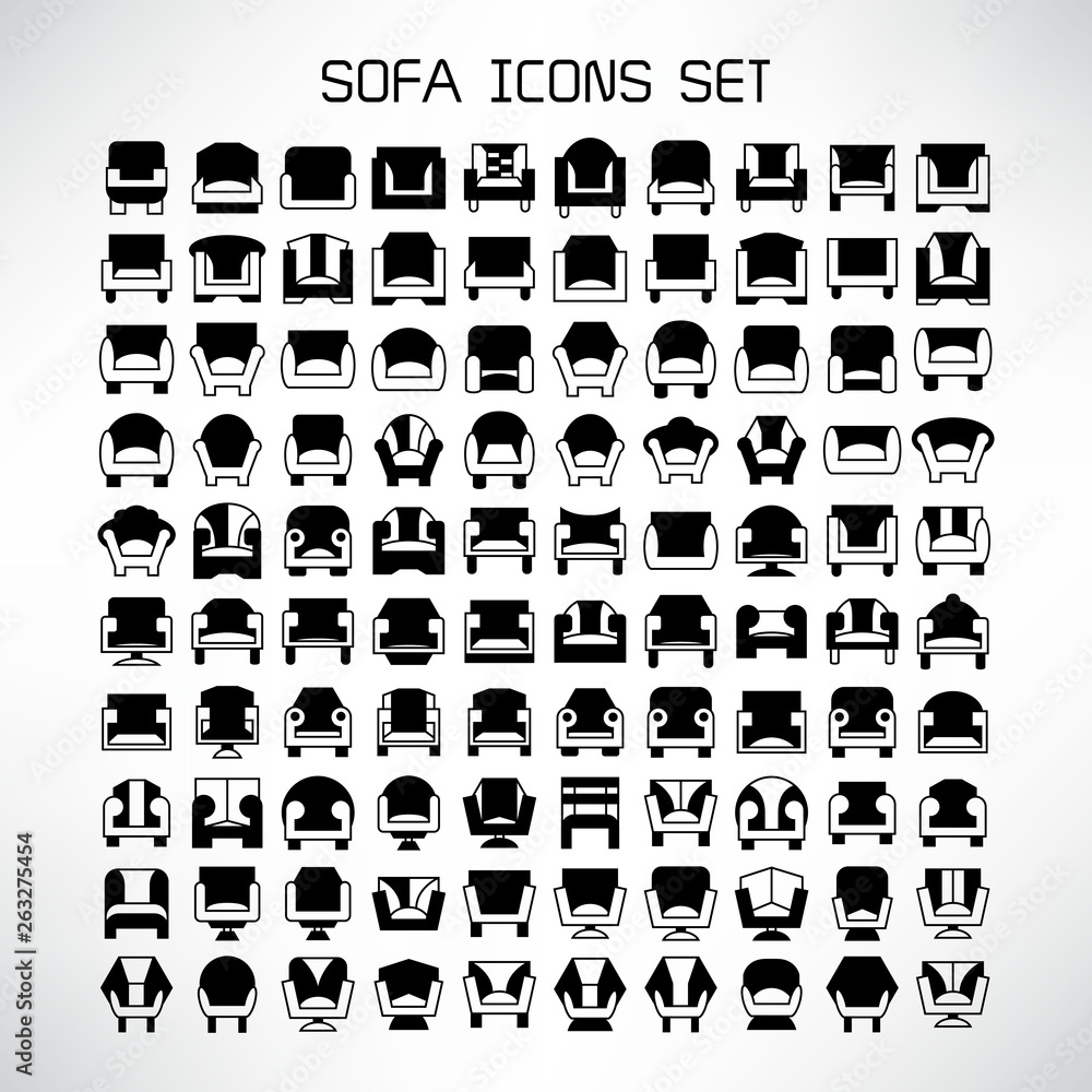 set of sofa icons set of sofa icons