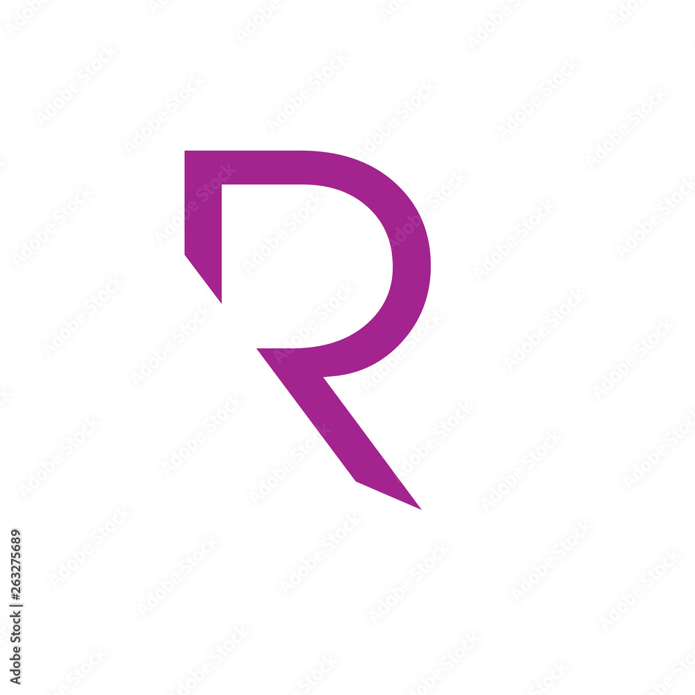 letter r simple geometric line logo vector letter r simple geometric line logo vector