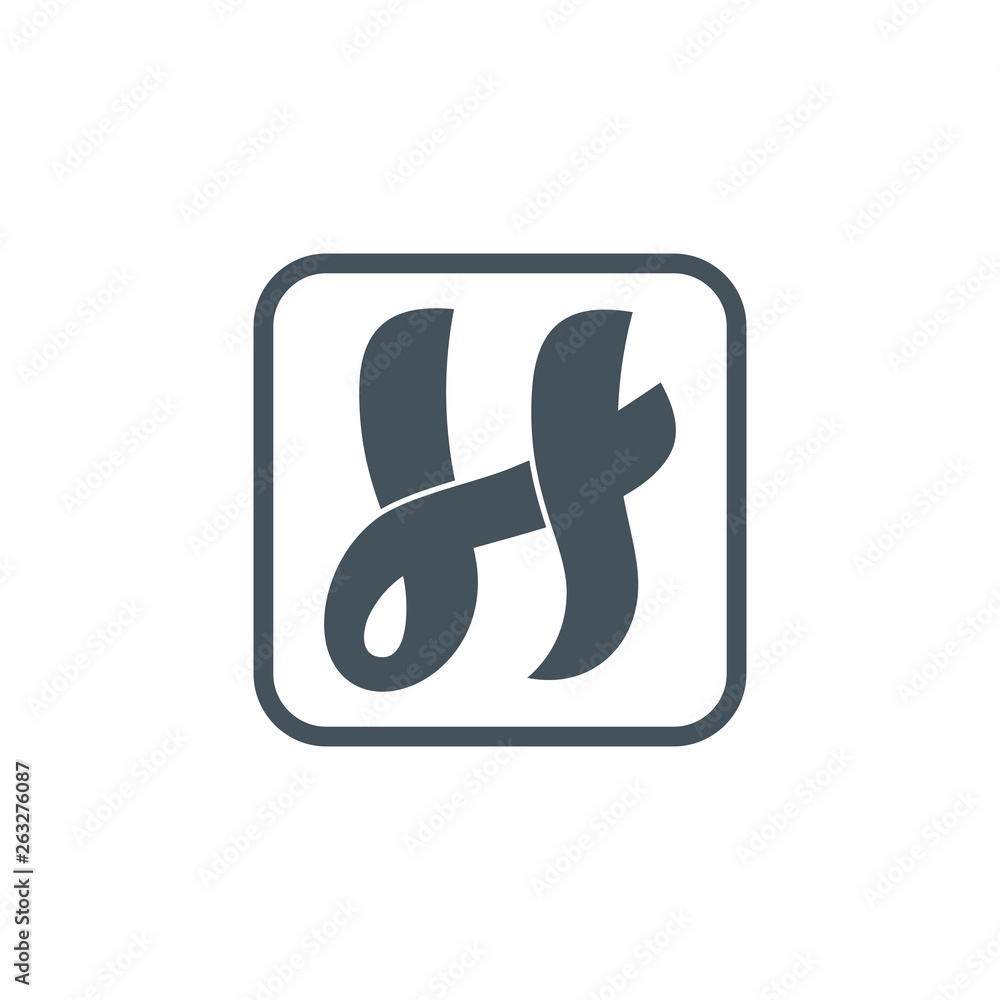 abstract letters h linked curves design logo abstract letters h linked curves design logo