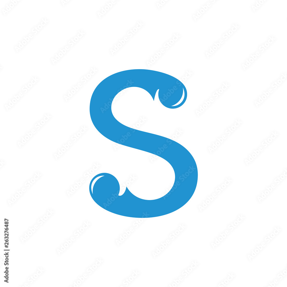 letter s simple blue curves logo vector letter s simple blue curves logo vector