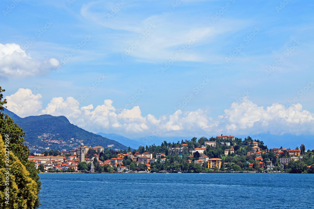 View of Baveno and lake Maggiore Italy