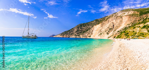 Best beaches of Greece - scenic Myrtos in Kefalonia island