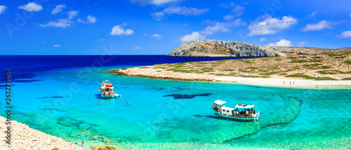 Fototapeta Naklejka Na Ścianę i Meble -  Turquoise crystal beaches of Greece - koutsomytis in Astypalea island