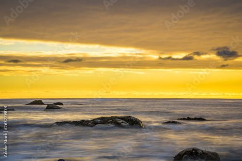 Beautiful long exposure seascape beach images of Cape Sable Island  Nova Scotia  Canada.