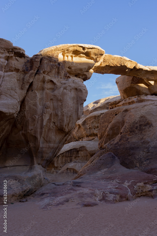 bridge rock in Wadi Rum Jordan