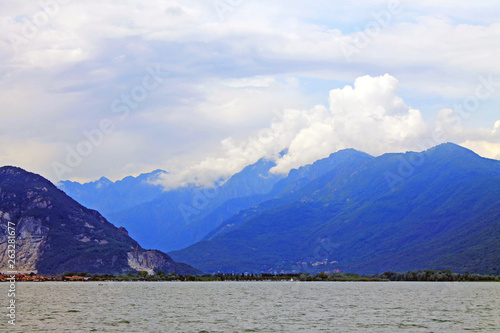 Lake Maggiore Italy surrounded by mountains © Inna