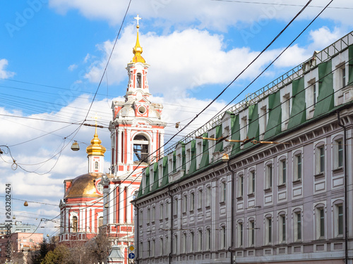 Canvas Print house and Church of Nikita the Martyr in Moscow