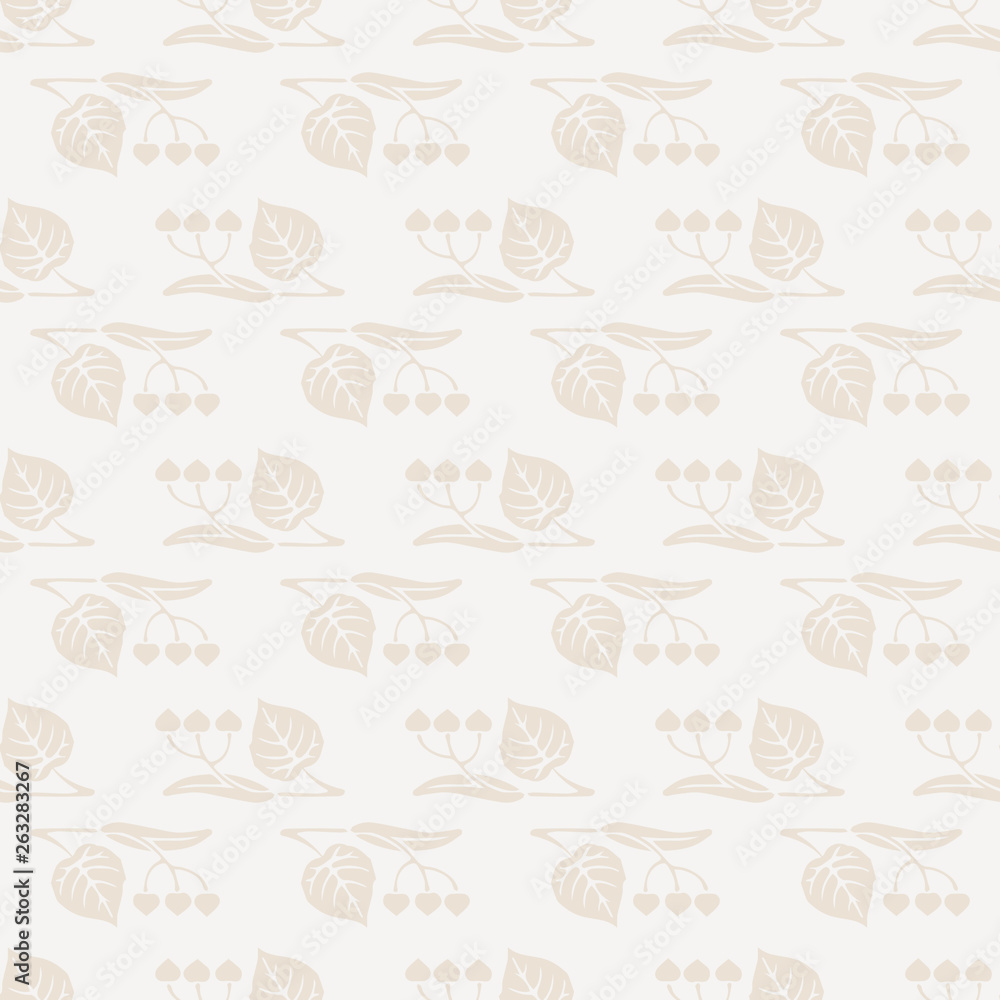 Cute retro seamless pattern with flowers and leaves