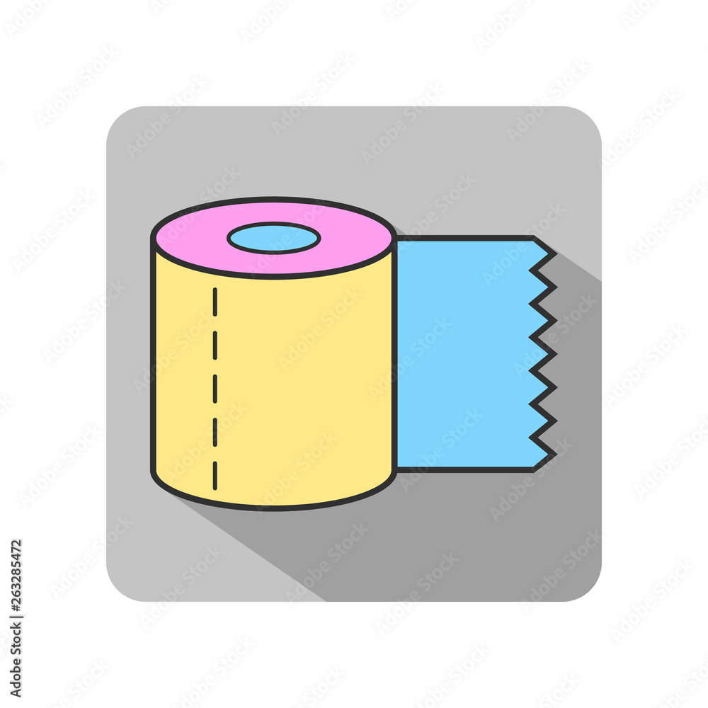 Toilet paper, roll. Flat body hygiene icon. Vector Toilet paper, roll. Flat body hygiene icon. Vector