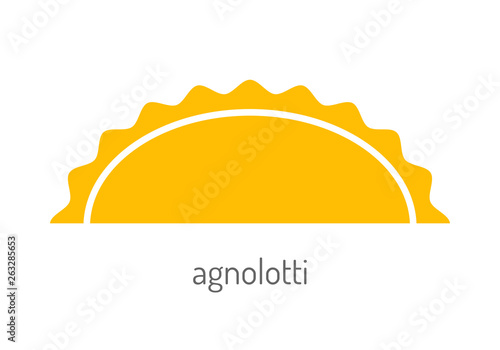 Pasta. Italian cuisine. Flat icon or object of food.