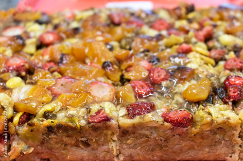 fitness pie with strawberry