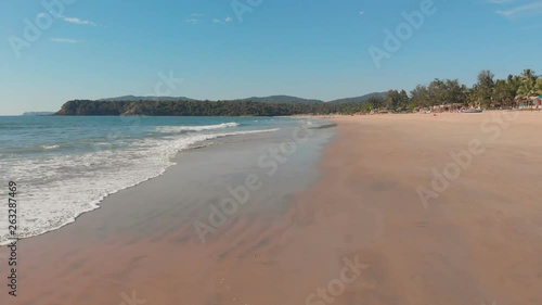 Wallpaper Mural Low drone flight over the waves of Agonda beach. Goa State. India. Torontodigital.ca