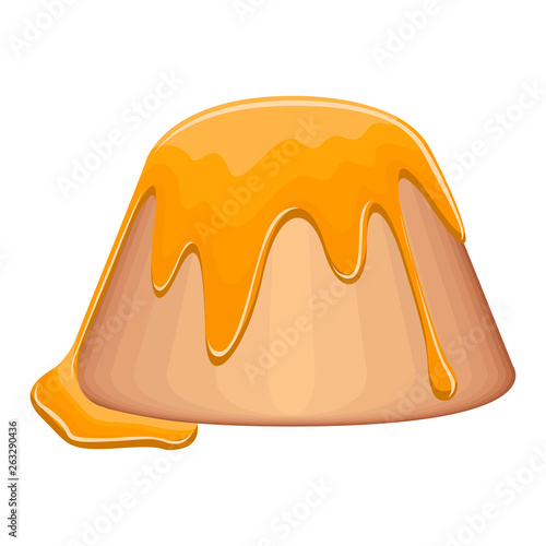 Isolated pudding with syrup. Vector illustration design