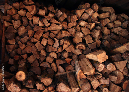 Firewood removed in woodpile