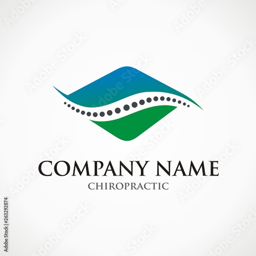 Chiropractic logo concept with mountain and spinal icon