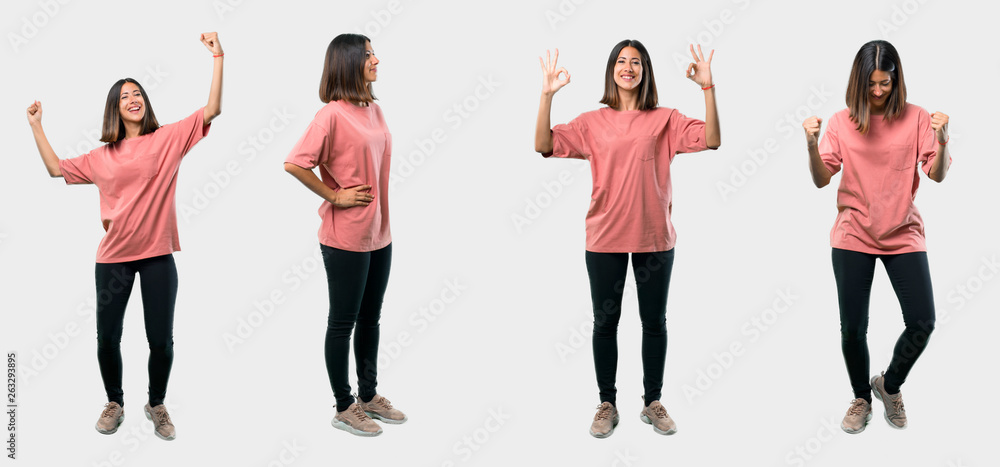 Fototapeta premium Set of brunette woman