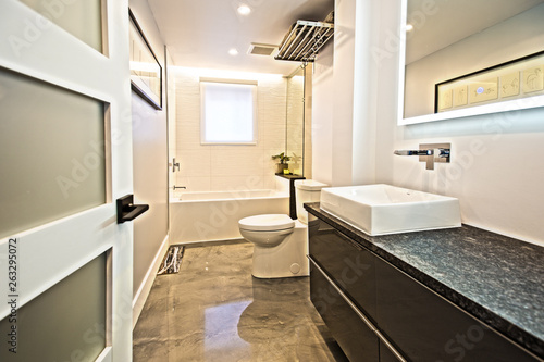 Modern bathroom  wide angle view 