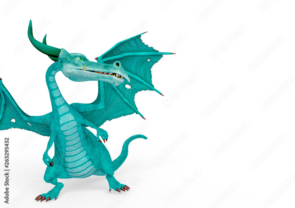 Obraz premium dragon cartoon in a white background