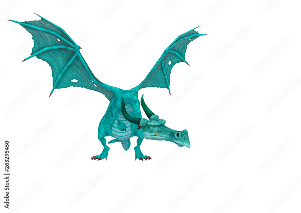 Fototapeta premium dragon cartoon in a white background
