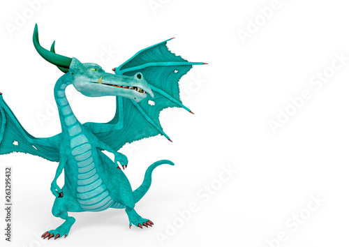 dragon cartoon in a white background © DM7