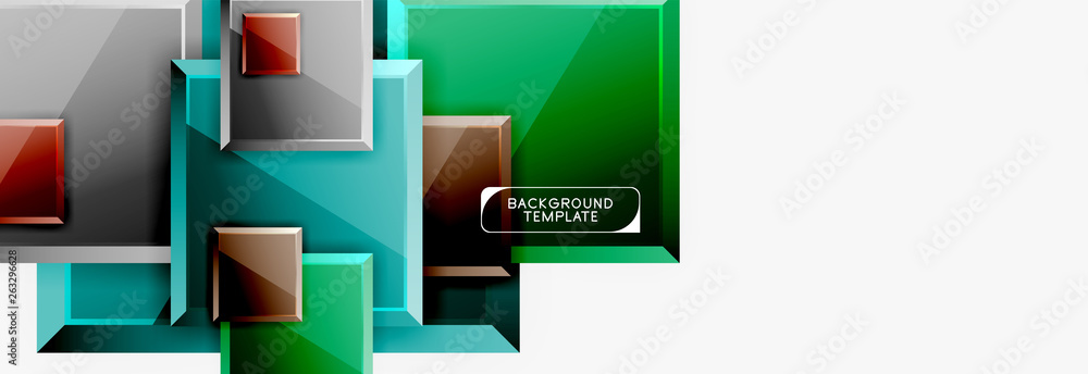 Geometrical design squares abstract banner, glossy shiny effects Geometrical design squares abstract banner, glossy shiny effects