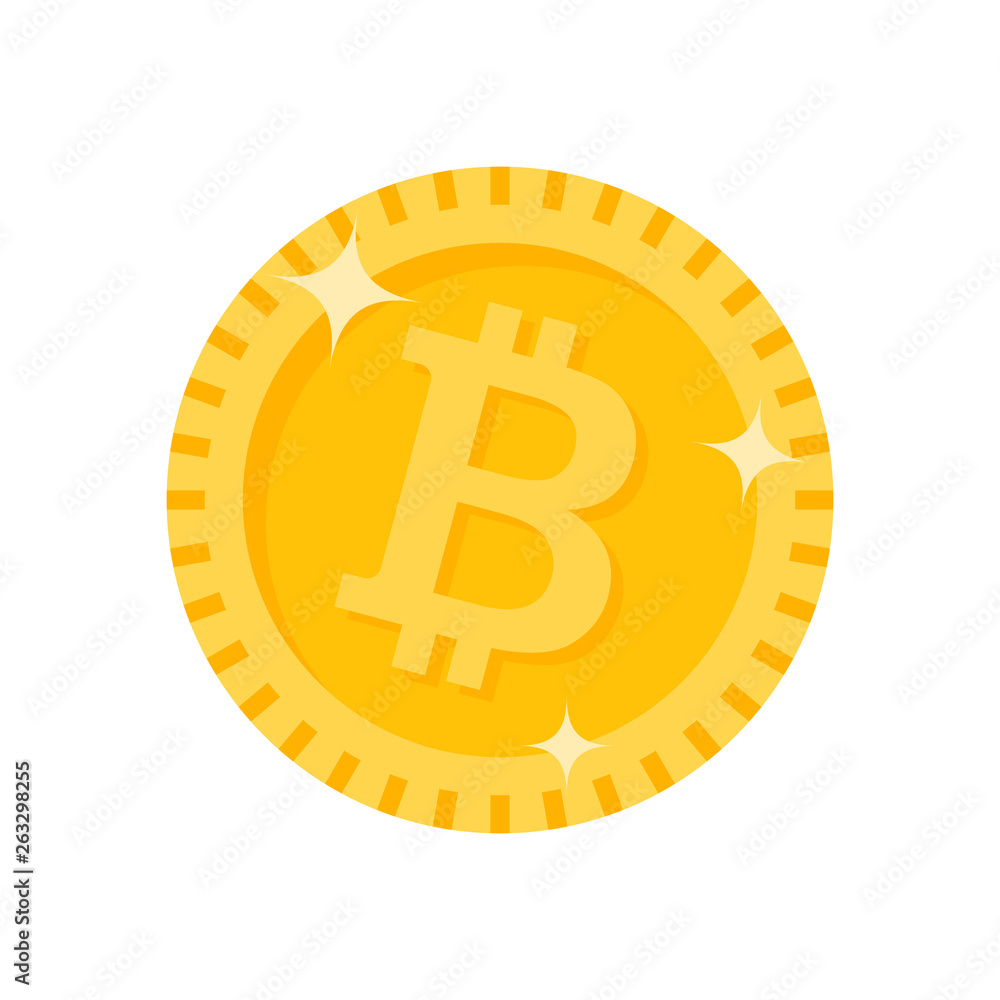 Bitcoin cryptocurrency coin icon isolated on white background. Vector illustration. Bitcoin cryptocurrency coin icon isolated on white background. Vector illustration.