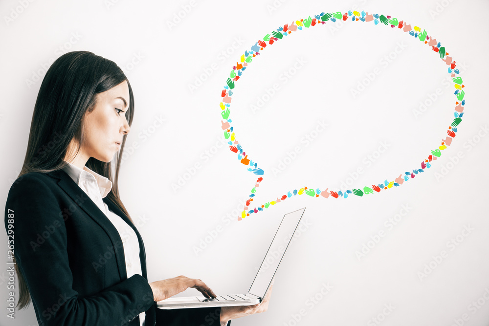 Creative hand gesture speech bubble Creative hand gesture speech bubble