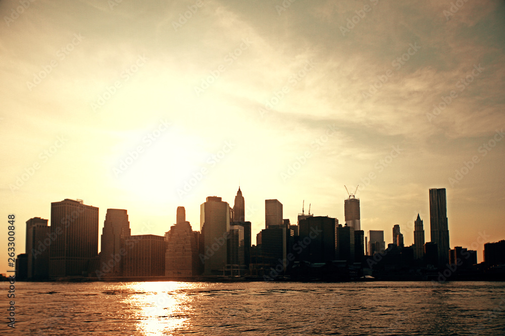 Sunset New York skyline