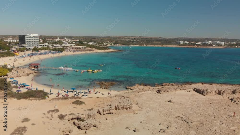 Ayia Napa, Cyprus - November 1. 2018. View from above on Makronissos Beach Resort Ayia Napa, Cyprus - November 1. 2018. View from above on Makronissos Beach Resort