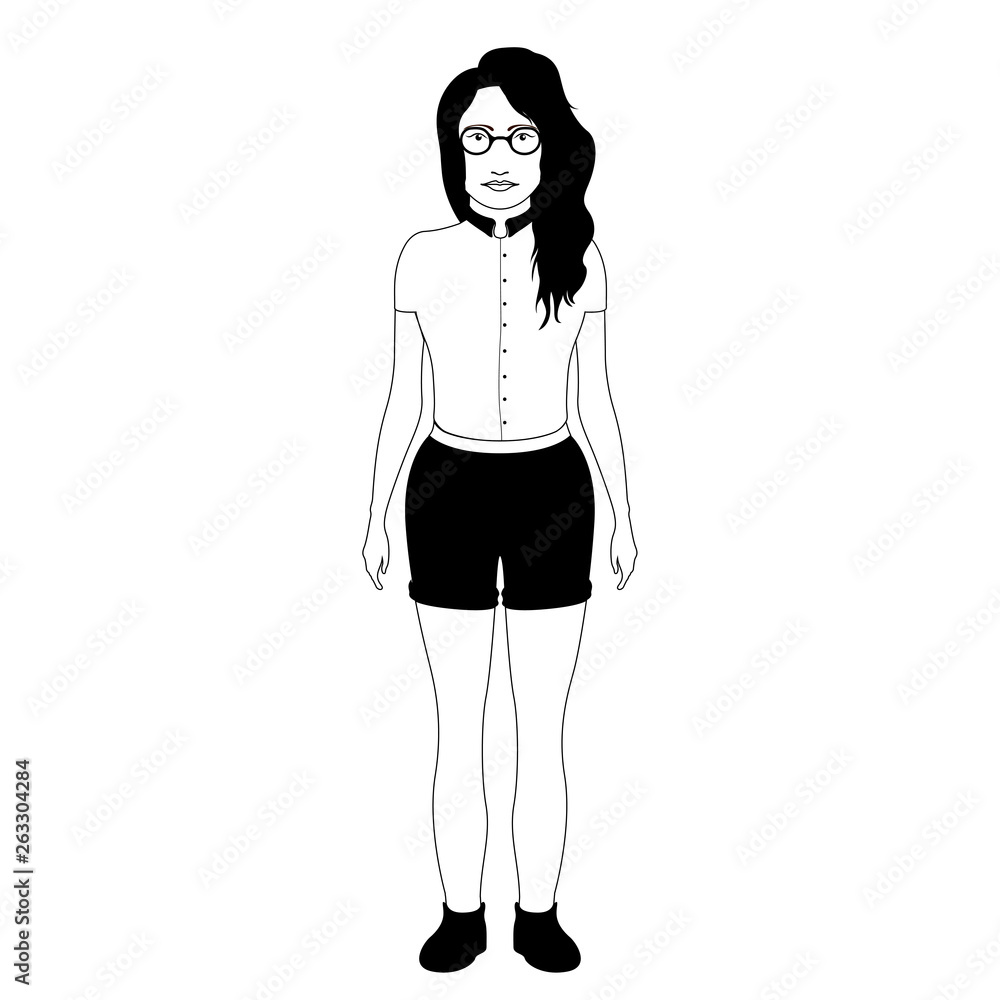 Isolated hipster girl image. Vector illustration design Isolated hipster girl image. Vector illustration design